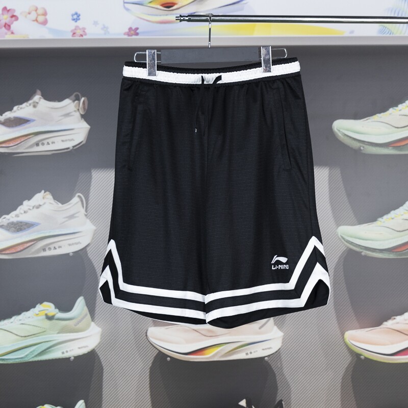 李宁篮球短裤2024春季新款男子速干冰丝宽松休闲五分裤YAPU007