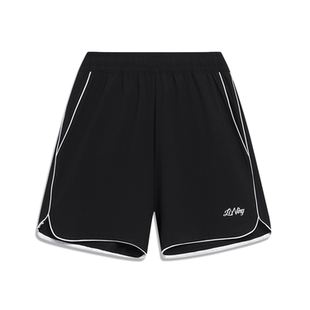 李宁短裤女2023夏季新款运动时尚系列休闲梭织速干运动裤AKST640