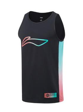 李宁篮球比赛服男2023夏季新款休闲速干运动健身无袖背心AVST077