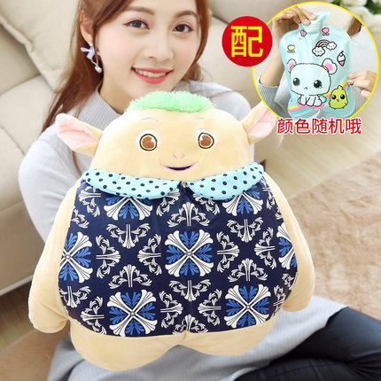 卡通灌水热水袋电暖宝暖手宝暖宫暖腰宝双插手毛绒防爆注水暖水袋