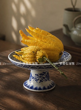 佛手柑摆放大号高脚花瓶青花瓷