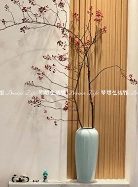 山归来花瓶景德镇陶瓷高级感高32cm荷花水培鲜花中式高级客厅摆