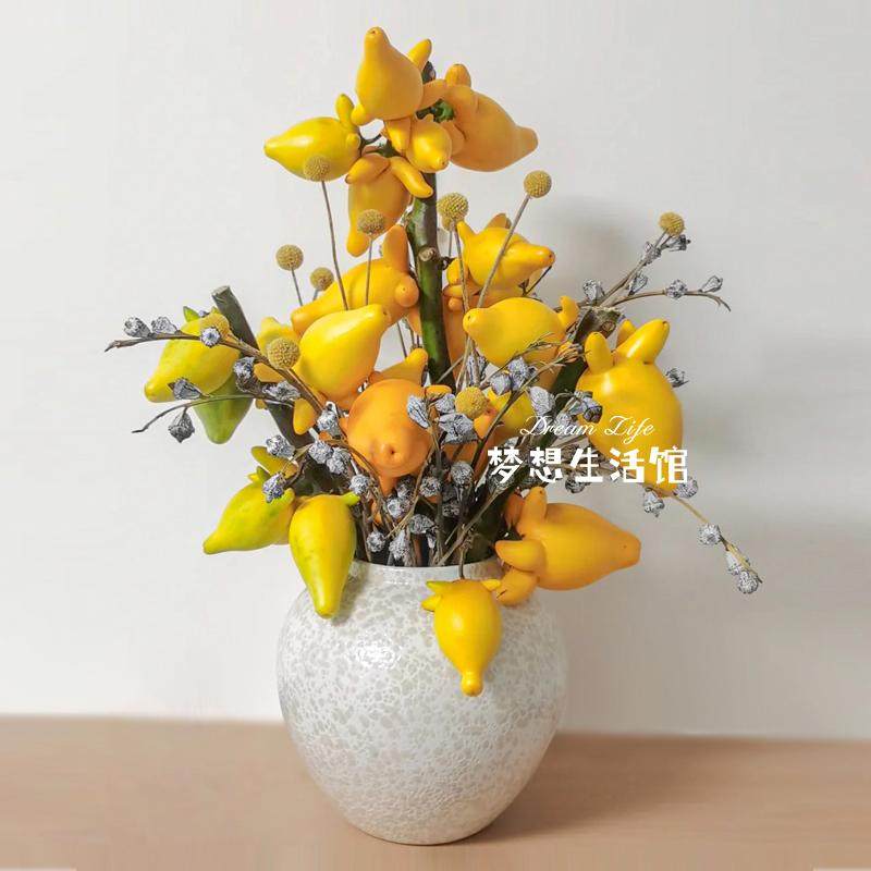五代果花瓶陶瓷花器水培干培插花摆放中式高级感景德镇陶罐养花,家居饰品,花瓶,淘宝优惠券,粉丝福利购,淘宝优惠卷
