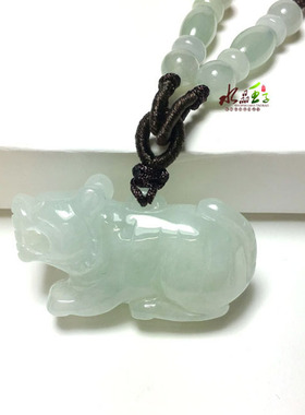 属马天然A翡翠玉虎吊坠立体生肖老虎男女