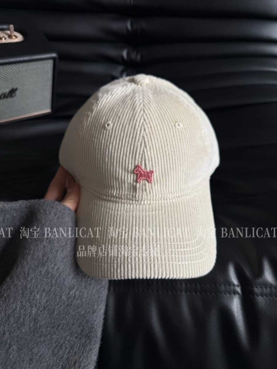 BanliCat 灯芯绒紫小马鸭舌帽女秋冬2025新款大头围棒球帽男帽子