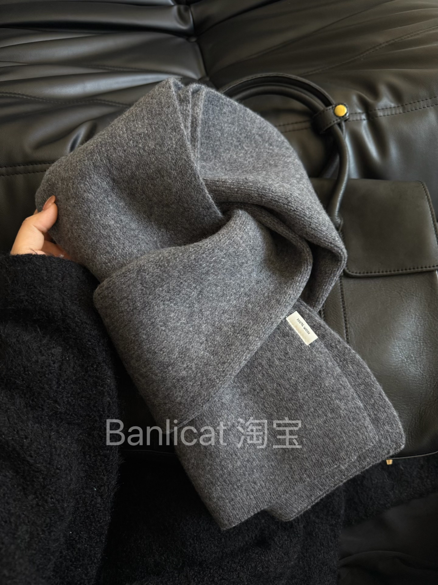 100%羊毛灰色围巾男女冬季保暖纯色加大加厚韩国围脖情侣款披肩礼