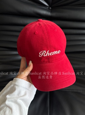 BanliCat 氛围感出片红色帽子韩简约棒球帽男女显脸小百搭鸭舌帽