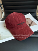 BanliCat 氛围感酒红字母棒球帽女韩大头围显脸小鸭舌帽男 秋上新