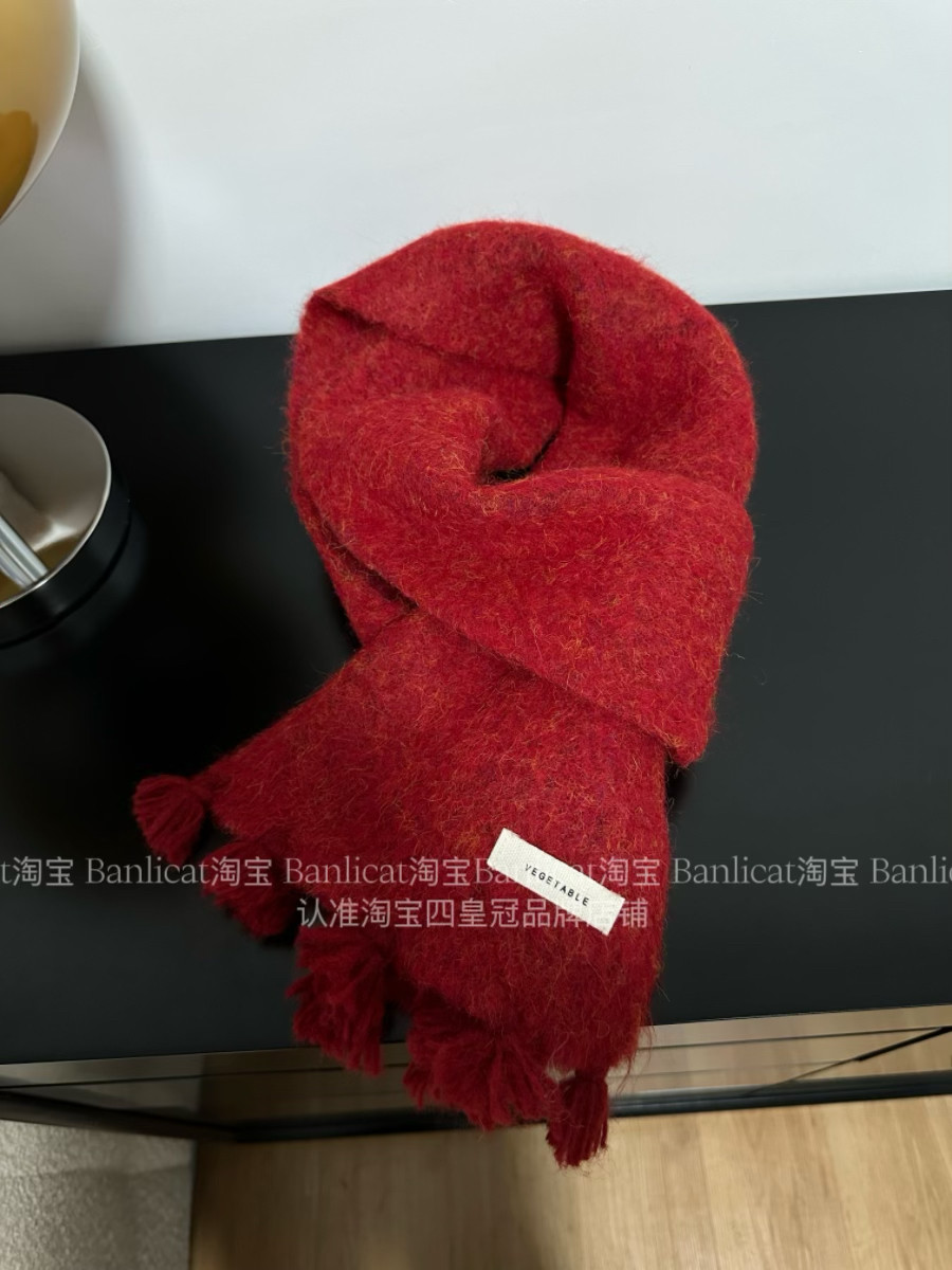 BanliCat秋冬保暖新品韩版羊毛混纺流苏显白红色围巾女软糯小围脖,服饰配件/皮带/帽子/围巾,围巾/丝巾/披肩,淘宝优惠券,粉丝福利购,淘宝优惠卷
