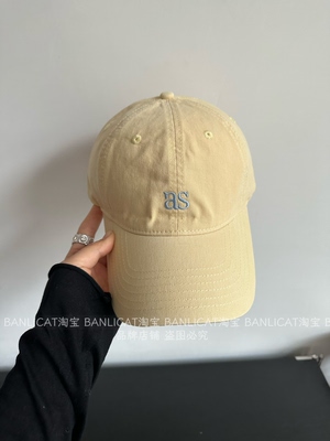 BanliCat ins显白奶油黄字母as棒球帽子男女 26新韩显脸小鸭舌帽