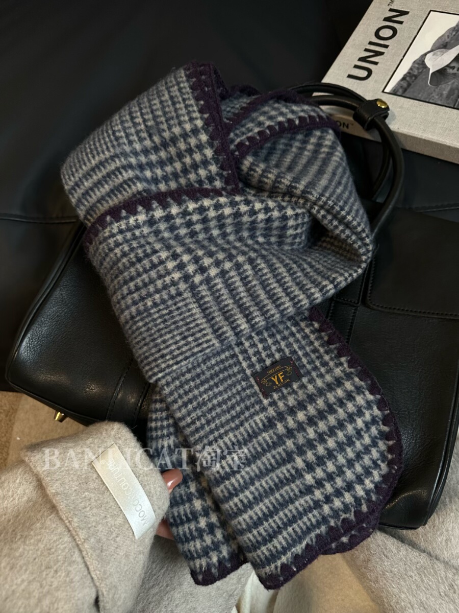 BanliCat 小香风气质经典千鸟格锁边围巾女韩冬季保暖披肩围脖男,服饰配件/皮带/帽子/围巾,围巾/丝巾/披肩,淘宝优惠券,粉丝福利购,淘宝优惠卷