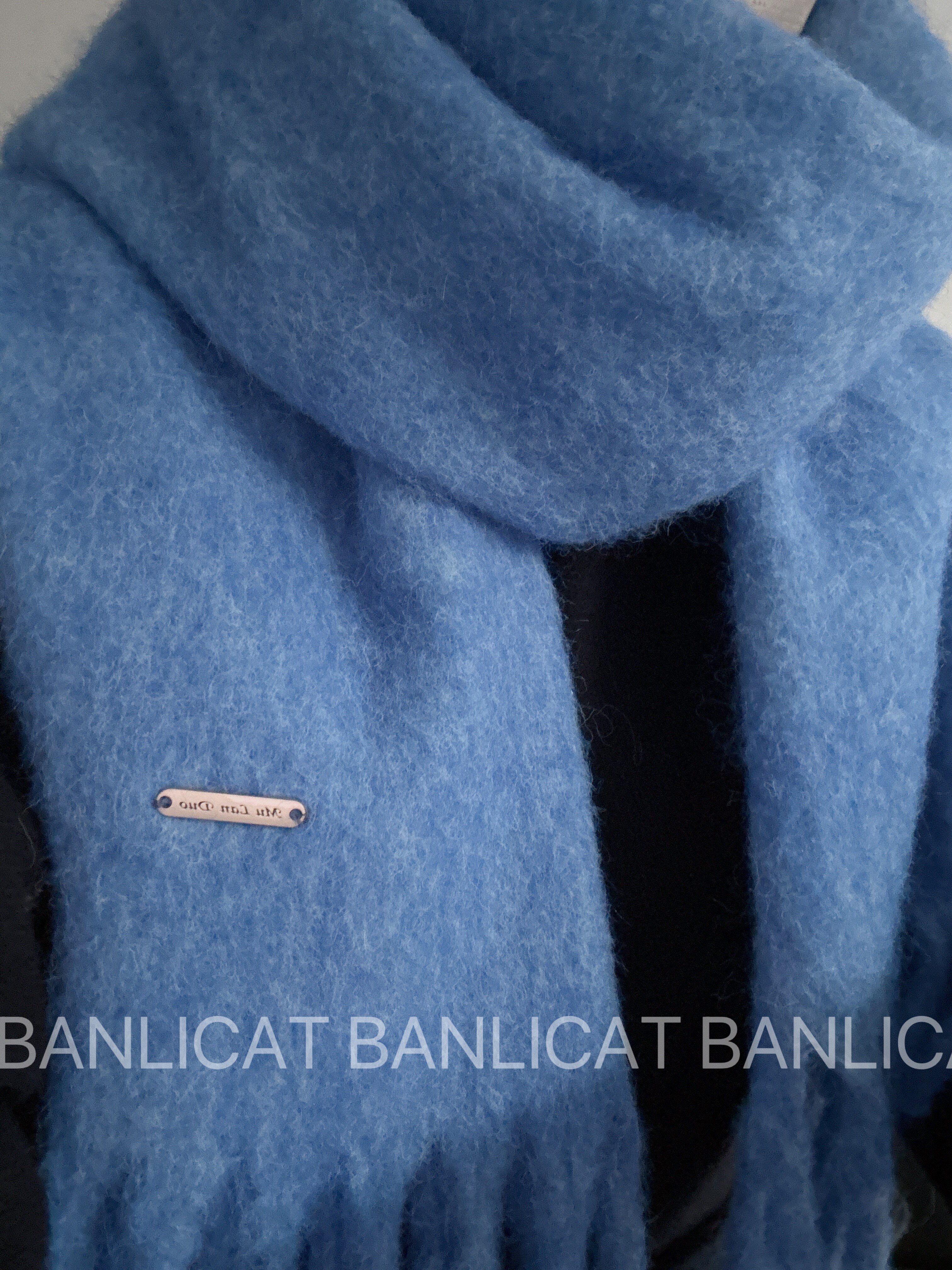 Banlicat 秋冬新软糯含羊毛纯色流苏马海毛加大围巾男女披肩围脖