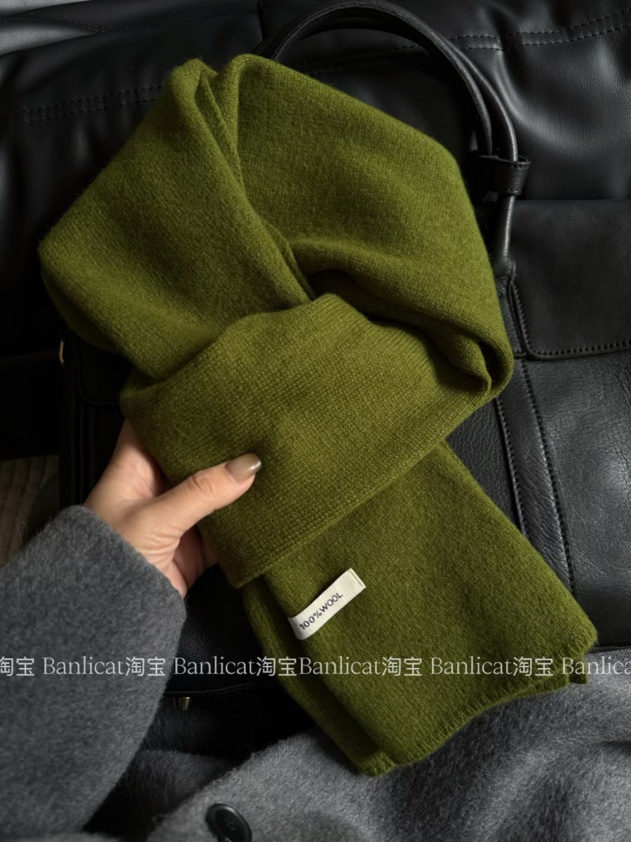 BanliCat 100%羊毛针织毛线围巾男女保暖百搭显白绿色小围脖冬季,服饰配件/皮带/帽子/围巾,围巾/丝巾/披肩,淘宝优惠券,粉丝福利购,淘宝优惠卷