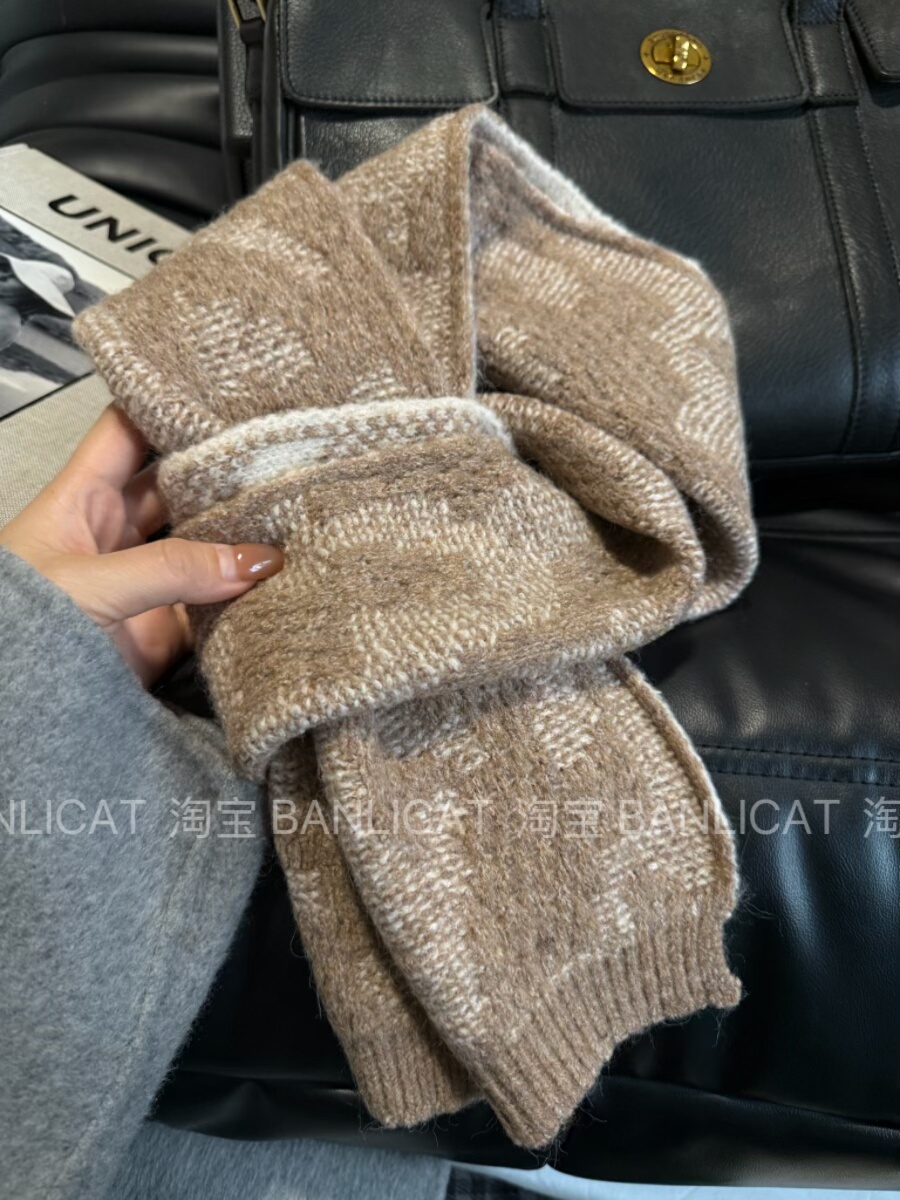 温暖过冬 高品质情侣奶咖色显白双面围巾男女韩冬保暖围脖含羊毛