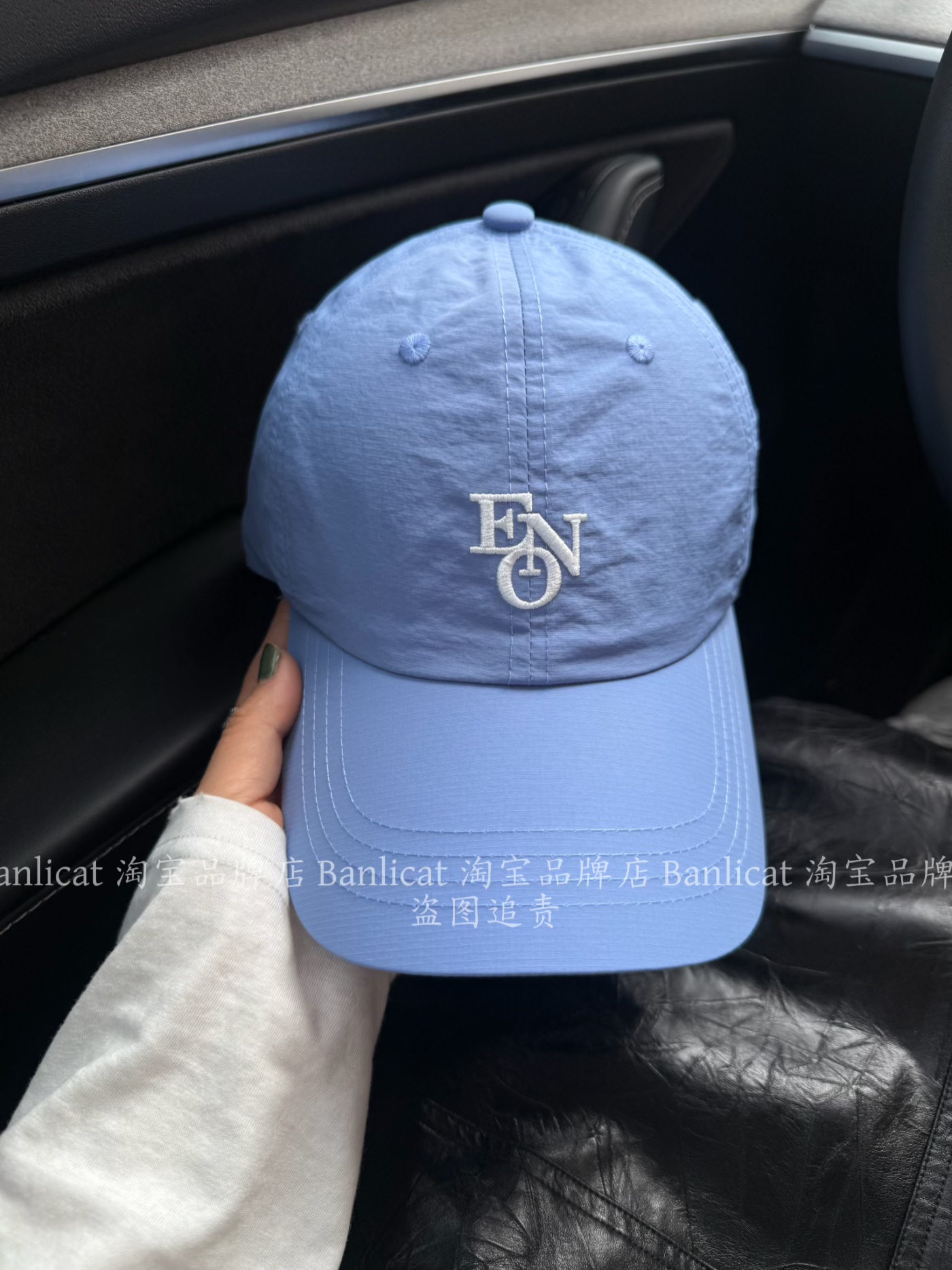 户外轻薄透气速干棒球帽子男女 韩系显白浅蓝色字母显脸小鸭舌帽