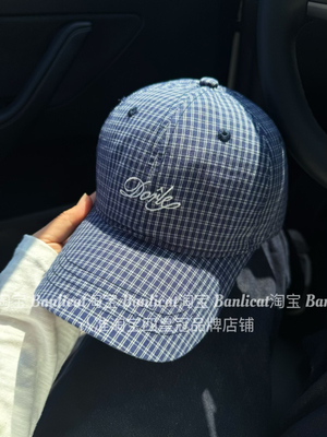 2025新款韩版格子棒球帽女四季百搭显白防晒大头围显脸小鸭舌帽男