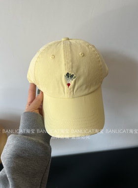 BanliCat韩系可爱刺绣萝卜鸭舌帽子男女春夏百搭宽檐显脸小棒球帽