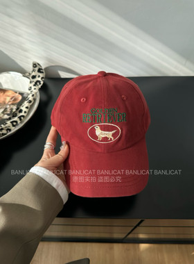 2024新品 韩版街头潮品氛围感刺绣小狗棒球帽子男女显脸小鸭舌帽