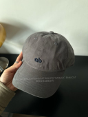 街头潮 BanliCat 韩版 简约刺绣灰色小字母棒球帽子男女弯檐鸭舌帽
