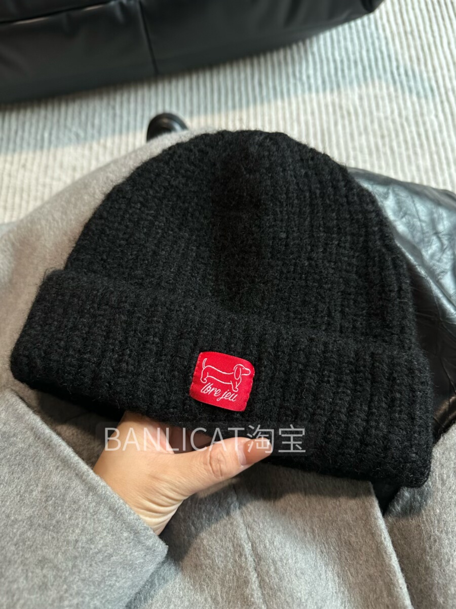 BanliCat 25秋冬韩版腊肠小狗羊毛混纺针织帽女保暖毛线帽冷帽男