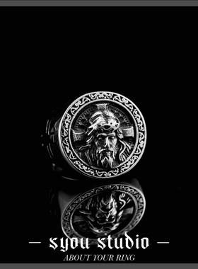 Syou复古十字架戒指潮流饰品