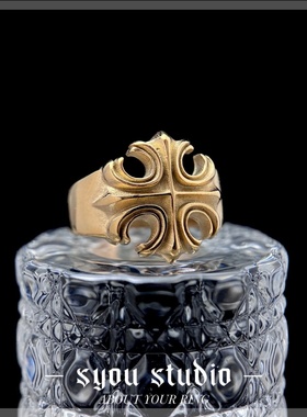 Syou哥特钛钢十字花大码男戒