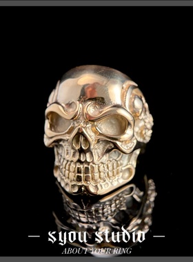 Syou复古电镀金恶灵骷髅戒指