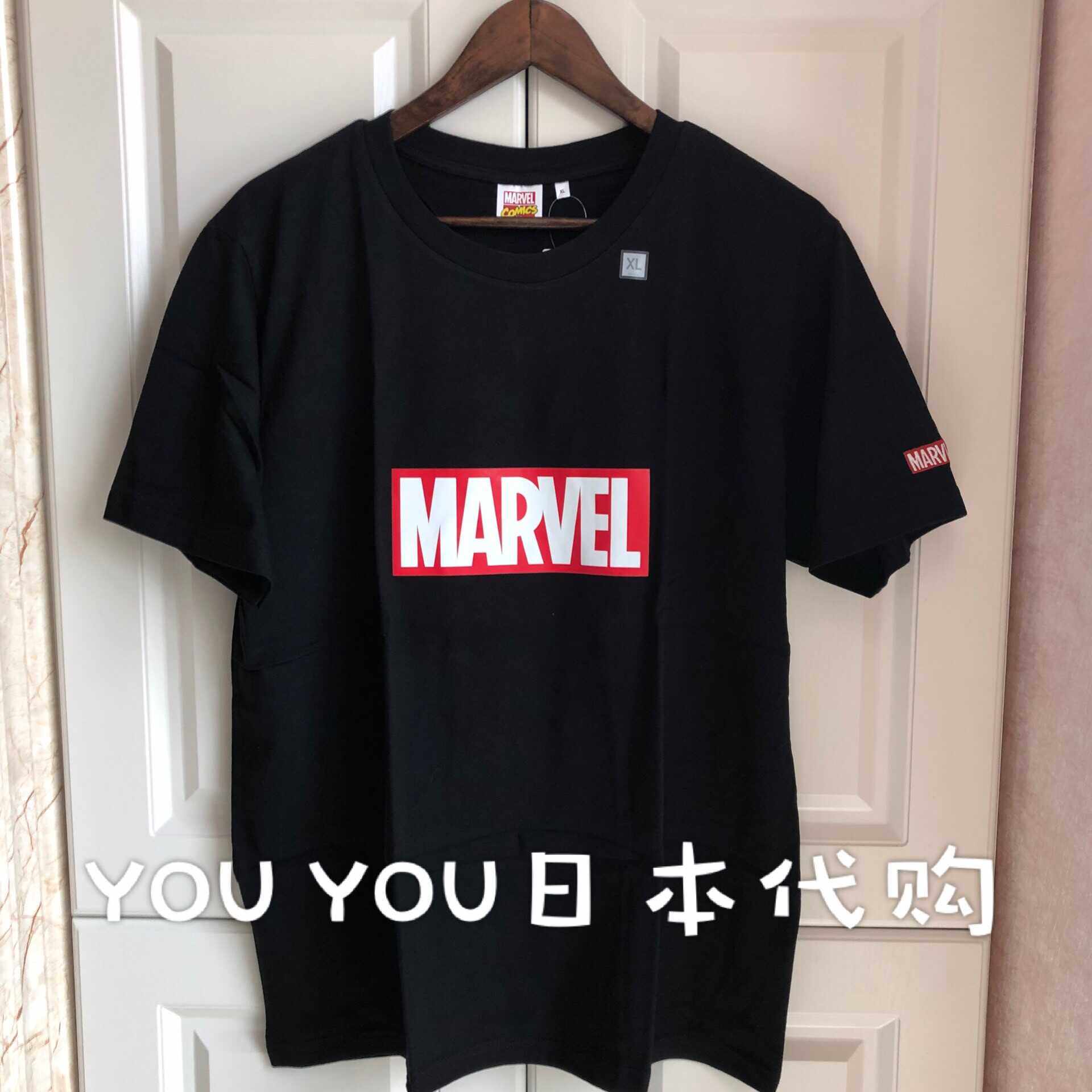 日本代购 GU 漫威合作款 logo T恤短袖 299606