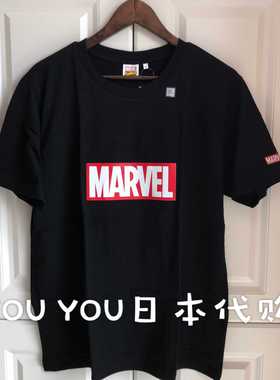日本代购 GU 漫威合作款 logo T恤短袖 299606