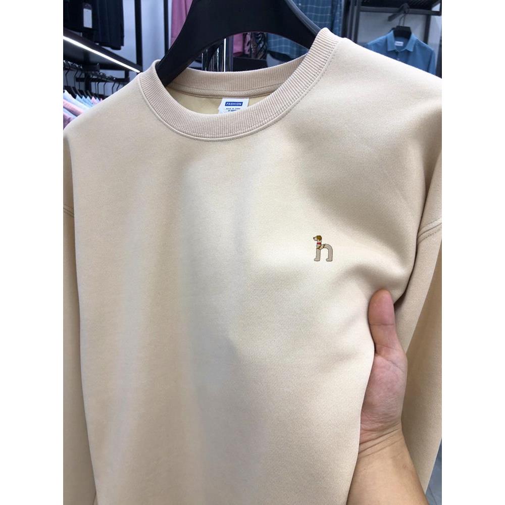 【奥特莱斯撤柜】男士卫衣圆领2025秋冬宽松加绒长袖T恤打底衫男