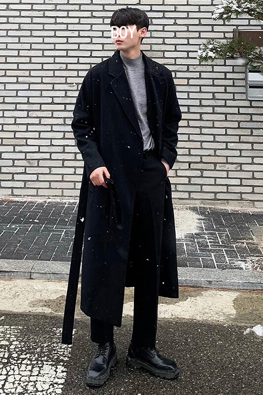 冬季气质加厚毛呢大衣男落肩宽松韩版风衣潮流外套FK193-P135,男装毛呢大衣,四季星座713