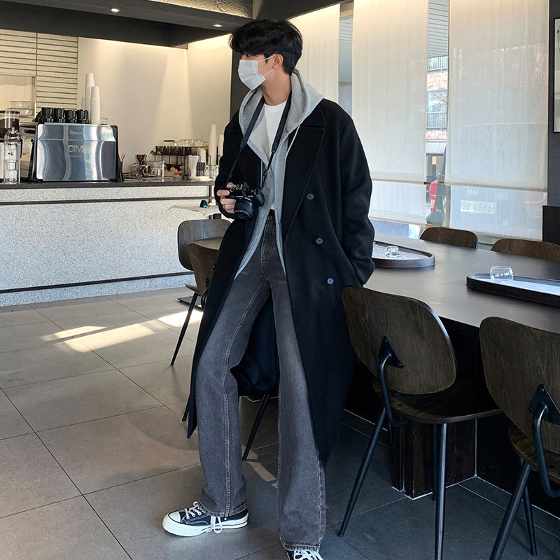 冬季简约加厚毛呢大衣男潮流宽松韩版呢子风衣外套FK700-P150,男装毛呢大衣,四季星座713