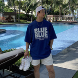 夏季夏威夷字母短袖T恤男韩版落肩宽松海边休闲打底衫CT16-P30，男装T恤，四季星座713