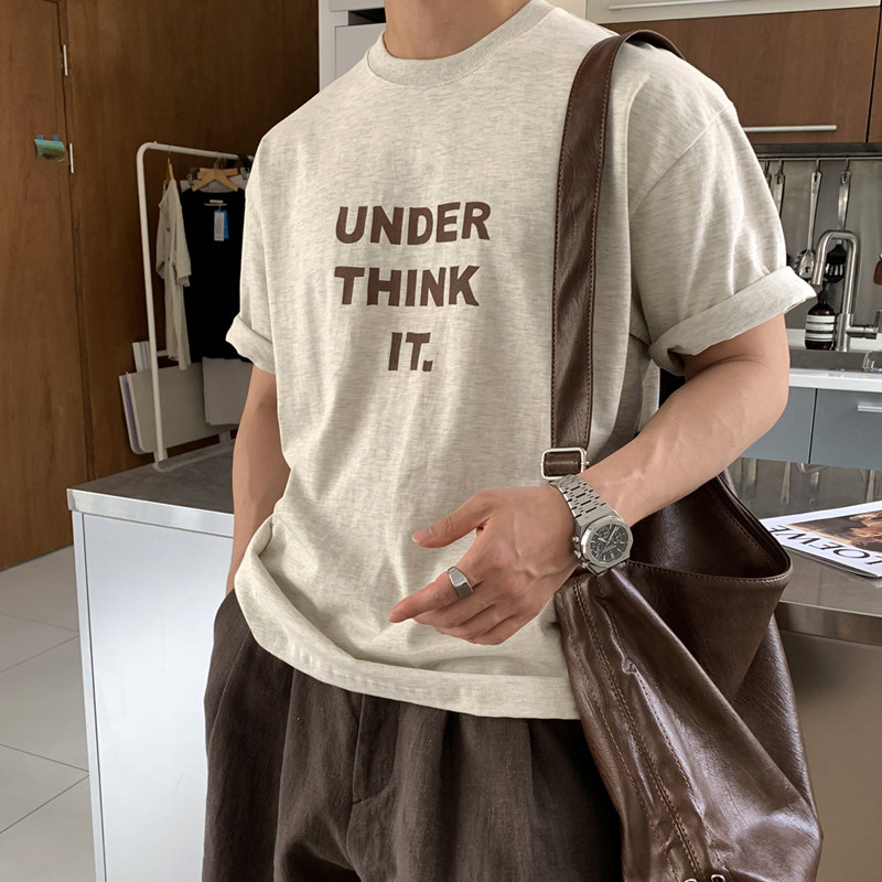 夏季ulzzang简约短袖T恤男韩版宽松ins半袖打底衫纯棉T恤CT07-P28，男装T恤，四季星座713