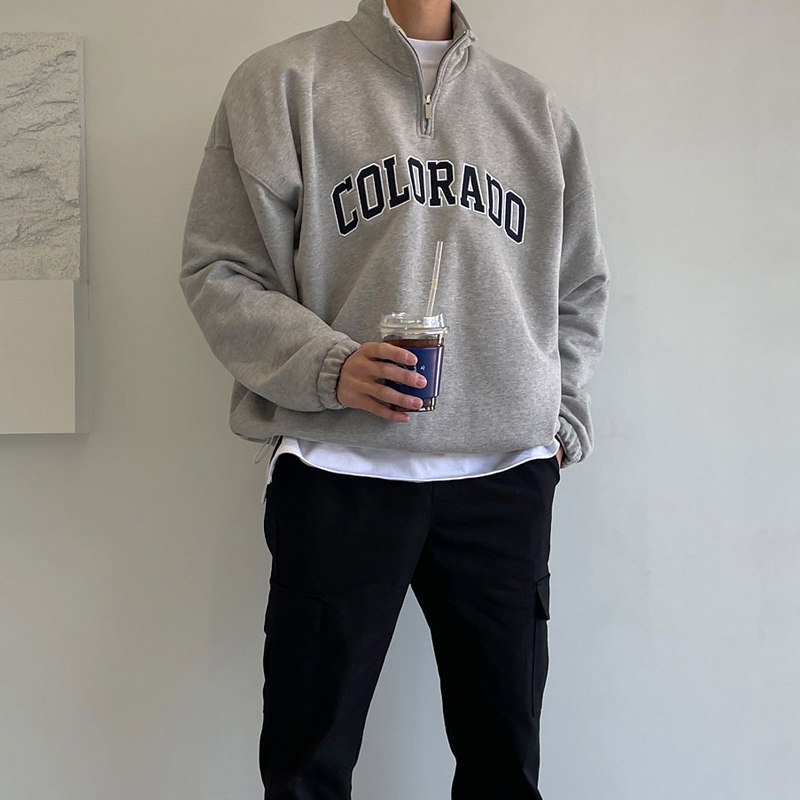 春季oversize气质潮流宽松卫衣男套头打底衫ins外套M611-P75，男装卫衣，四季星座713