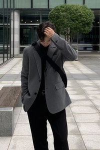春季帅气百搭西装男韩版宽松休闲西服潮男ins外套FC577-P105图片