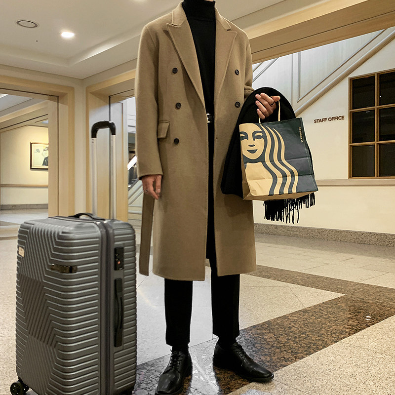 冬季气质毛呢大衣男韩版宽松呢子风衣外套F，男装毛呢大衣，四季星座713
