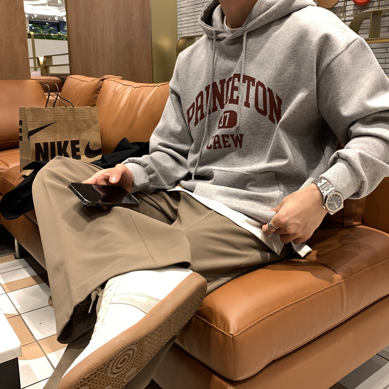 冬季帅气加绒连帽卫衣男韩版宽松加厚保暖外套M613-P65，男装卫衣，四季星座713