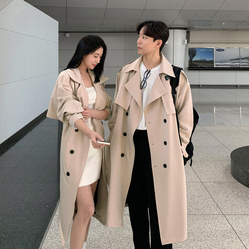 秋冬帅气ulzzang风衣韩版中长款宽松情侣大衣潮外套FK100-P135，男装风衣，四季星座713