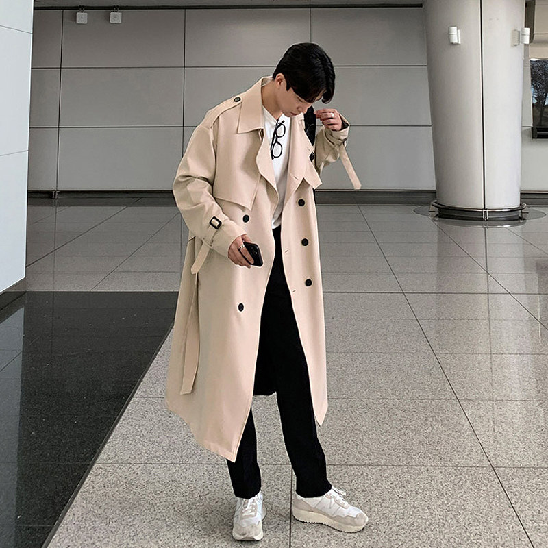 秋冬oversize男士风衣韩版中长款宽松情侣外套FK100-P130加棉P135，男装风衣，四季星座713