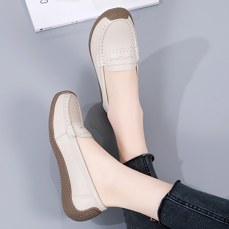 豆豆鞋女春夏季真皮软底平底单鞋女鞋一脚蹬轻便防滑中老年妈妈鞋,女鞋,乐福鞋（豆豆鞋）,淘宝优惠券,粉丝福利购,淘宝优惠卷