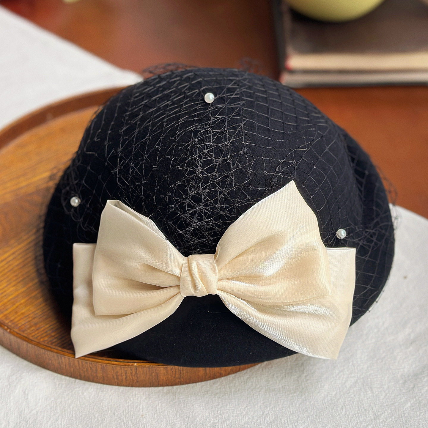 盆帽女士小香风网纱蝴蝶结加厚澳毛纯羊毛翘边毡帽子渔夫帽贝雷帽,服饰配件/皮带/帽子/围巾,帽子,淘宝优惠券,粉丝福利购,淘宝优惠卷