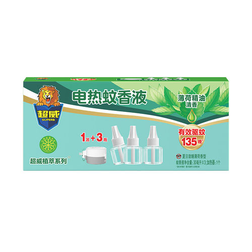 超威（SUPERB）电蚊液夏日甜睡薄荷30毫升×3+加热器