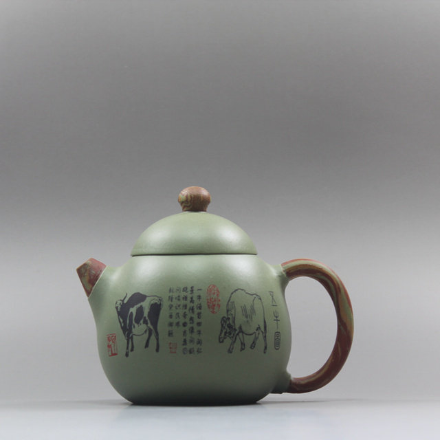 紫砂壶纯全手工名家原矿豆青泥本山绿泥苏兰珍制绞泥龙蛋壶茶壶