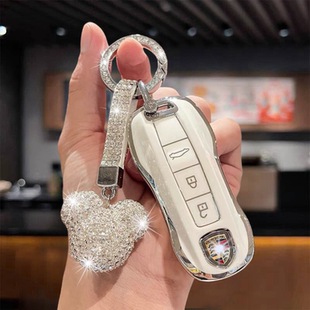 适用于保时捷Macan钥匙套新款卡宴718帕拉梅拉911保护壳Taycan扣