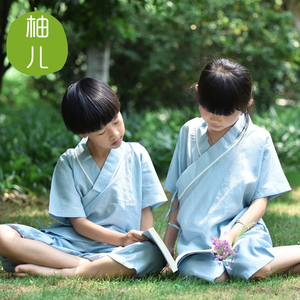 儿童装棉麻交领小学生中式风汉服