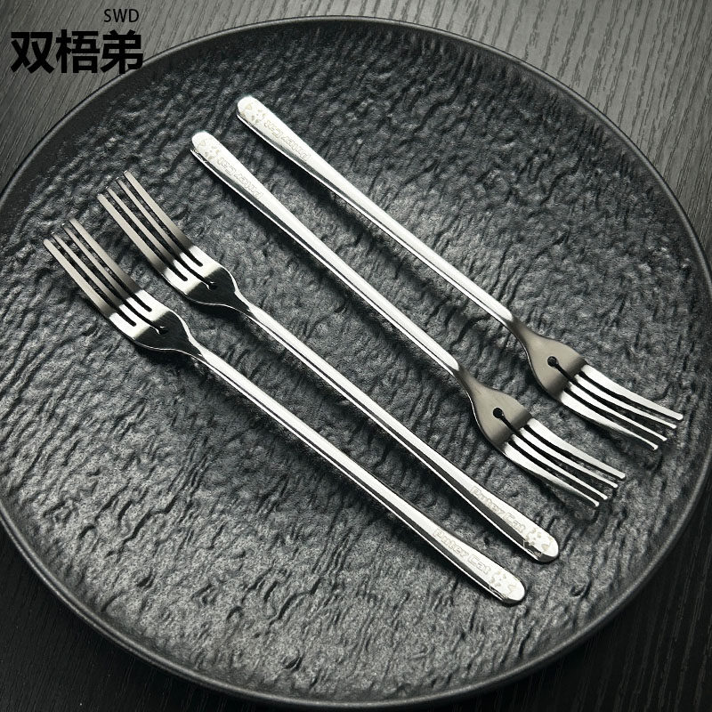 双梧弟水果叉便携不锈钢水果叉蛋糕叉创意月饼叉子甜品叉水果签