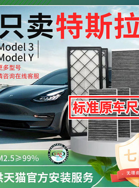 适用特斯拉tesila MODEL3/Y空调滤芯空气HEPA滤芯毛豆3/Y全车6片