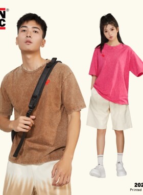 RUN DMC夏季户外潮牌宽松印花圆领短袖RD24T5009