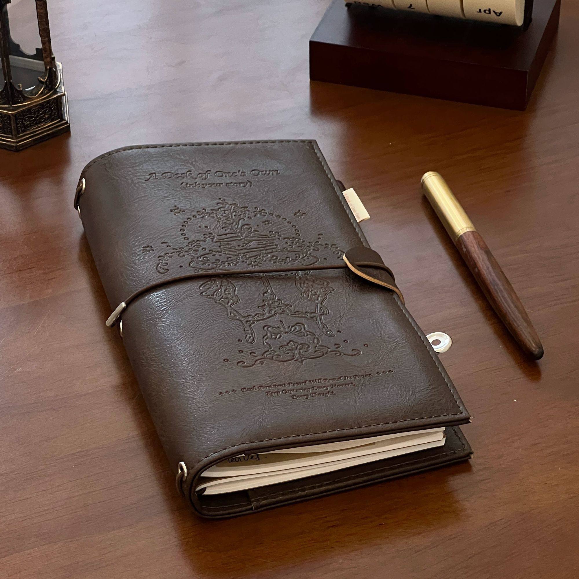 古董花园TN标准活页皮质复古随身旅行记事可拆卸便携高颜值手帐本